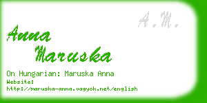 anna maruska business card